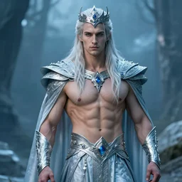 nightwish, serene, Male Elven King, muscled, masculine