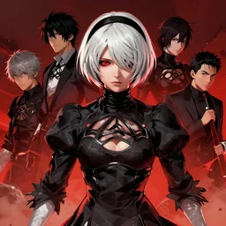 highly detailed portrait of percy toplis on mars, by Dustin Nguyen, Akihiko Yoshida, Greg Tocchini, Greg Rutkowski, Cliff Chiang, 4k resolution, nier:automata inspired, bravely default inspired, vibrant but dreary red, black and white color scheme!!!