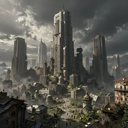 apocalyptic city, concept art by greg rutkowski, highly detailed, 8 k, trending on artstationhq