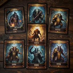 fantasy monsters underground playing cards, Greg Rutkowski, ArtStation, CGSociety, Unreal Engine