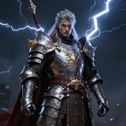 portrait shot an impressive strong knight warrior shaman king, very dramatic lightning, intricate, precise, 4 k, by marc simonetti and ben aronson