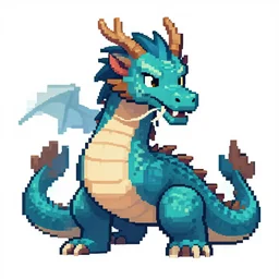 full portrait painting of humanoid dragon, pixel art 8 x 8.