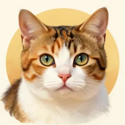 portrait of a calico cat!!!!!!, calico cat, animal, cat masterpiece, sakimichan, Ross Tran, (((Alphonse Mucha)))