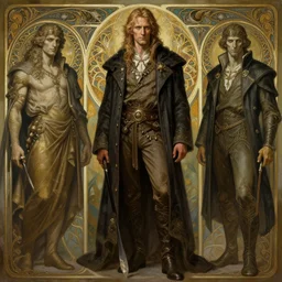 a detailed full body portrait of remus lupin, by greg rutkowski and justin gerard, digital art, monstrous, art nouveau, baroque style, realistic painting, very detailed, fantasy, dnd, character design, trending on artstation