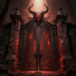 the gate to hell, stunning digital art