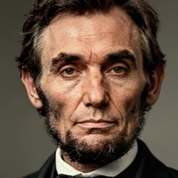 abraham lincoln by kehinde wiley and rembrandt. photorealistic facial features, detailed face, ultra high details, large, close - up.