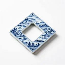 porcelain carpenter's square, commercial catalog photo, isolated on a pure white background, centered, entire object in frame, sharp focus, soft studio lighting