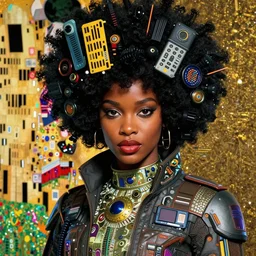 a portrait of a stunningly beautiful elite 👵🏿 gundam pilot, with an intricate, detailed, urban inspired hiphop afro futuristic helmet, vector behance hd jesper ejsing, rhads, makoto shinkai, lois van baarle, ilya kuvshinov, rossdraws, hd, 3 2 k, ilya kuvshinov, gustav klimt