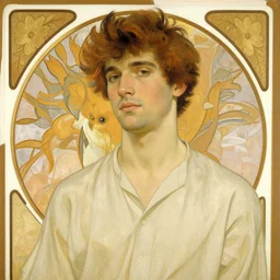 attractive man, florence, painting by gaston bussiere, craig mullins, greg rutkowski, alphonse mucha