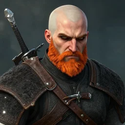 game screenshot of angriestpat in the witcher 1, bald with an orange beard
