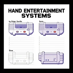16bit typographic sketch sheet for HAND ENTERTAINMENT SYSTEMS by peter saville, snes, 16 bit