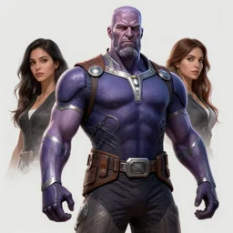 thanos, path traced, highly detailed, high quality, digital painting, alena aenami, lilia alvarado, shinji aramaki, karol bak, alphonse mucha, tom bagshaw