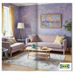 IKEA catalogue photo of a living room, by Monet