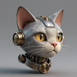 machine cat the assassin, love, death & robots, headshot, steampunk, unreal engine, highly detailed, c 4 d, houdini, smooth lines, white background, cinematic lighting, 8 k, artstation, concept art, sharp focus, illustration, aesthetic
