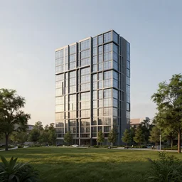 a building in a landscape, trending on behance