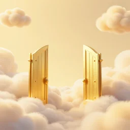 heaven gates leading to a golden world, puffy clouds, joy, happy, holly, purified, 8 k, realistic, holy lights, cinematic, eerie, fantasy, sharp focus, vivid colors, saturated