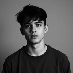 black and white teen guy with blurry face