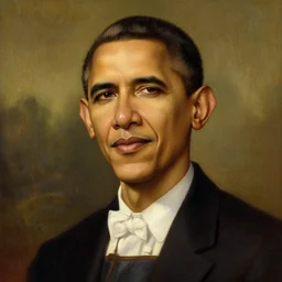 portrait of barack obama, short hair. painting by leonardo da vinci