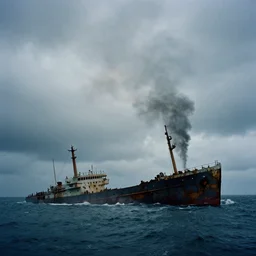 thick clouds, moody, smoke, colorized,!!! sunk on the ocean floor, shipwreck, dramatic light, ultrafine, hyperrealistic, 3 2 k, 3 5 mm film still, movie