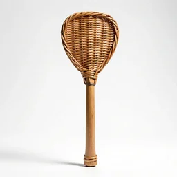 wicker pickaxe, studio product photography, isolated on a pure white background, centered, entire object in frame, sharp focus, soft studio lighting