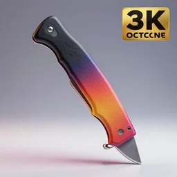 Karambit Fade, octane render, high quality, hyperdetalied, trending on ArtStation, colorful, studio lighting, 16k,