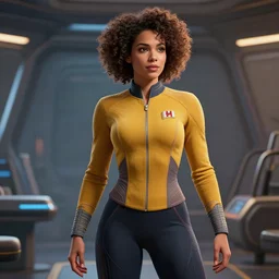 epic professional digital art of stunningly gorgeous mixed race female starship personal trainer, by leesha hannigan, iris van herpen, artstation, cgsociety, wlop, epic, much wow, much detail, gorgeous, detailed, masterpiece