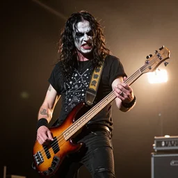 photo still of the grimace on stage at vans warped tour!!!!!!!! at age 3 0 years old 3 0 years of age!!!!!!! slapping a bass guitar, 8 k, 8 5 mm f 1. 8, studio lighting, rim light, right side key light