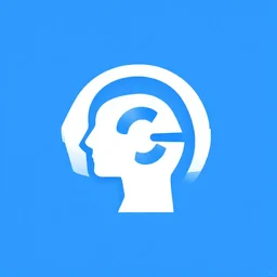 logo icon for research lab, psychology, mind wandering, minimalism, blue background, vector art, brand mark, logo concept design, geometric, flat, limited palette, 9 9 designs, tatsuro kiuchi