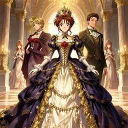 symmetry!!!!!! beautiful anime victorian queen, palace background, wearing ornate clothes, highly detailed, anime, dynamic lighting, digital art, digital painting, artstation, wlop, sharp focus, illustration, art by artgerm and greg rutkowski and alphonse mucha, 8 k