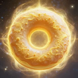 The mighty donut, yellow aura, celestial, divine, Sci-fi Art