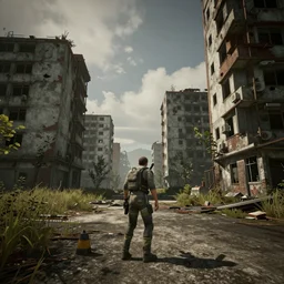 dayz game background, abandoned city, 8k ultra realistic