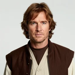 upper body portrait of hugh laurie as han solo in star wars ( 1 9 7 7 ), wearing han solos clothes, wearing a black vest and a white shirt, hyperrealistic, very detailed painting by glenn fabry, by joao ruas, by artgerm