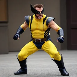 photograph, danny devito dressed as wolverine, action shot, action stance, cinematic, full body