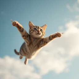a flying cat in the sky