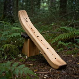 a wooden snes in the forest