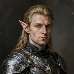 portrait of an elf wearing medieval armour, male, detailed face, fantasy, highly detailed, cinematic lighting, digital art painting by greg rutkowski