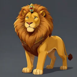beautiful detailed character design of an egyptian lion. deviantart adoptable, style of maple story and zootopia, portrait studio lighting by jessica rossier and brian froud in the style of disney, artstation deviantart