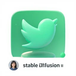 a profile picture of a twitter account about stable diffusion featuring a green color palette and 3 d rendered computer