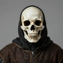 medieval wearing plague doctor skull death mask