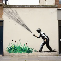 a street mural of climate change by banksy