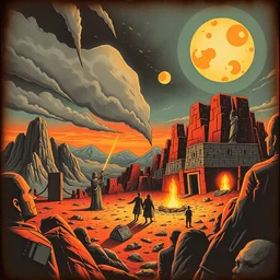 magazine vintage illustration of the end of times