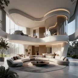 highly detailed interior rendering of a futuristic house, unreal engine, octane render by peter guthrie