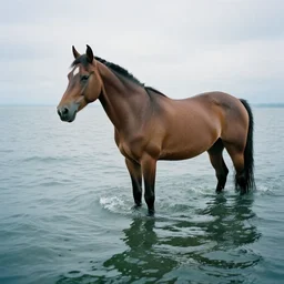 a horse dolphin hybrid, nature photography, 35 mm film