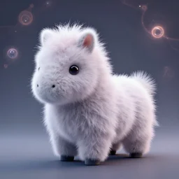 fluffy electron microscope psychedelic fractal photo of soft fluffy tardigrade horse hybrid