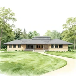 frank lloyd wright house as a botanical illustration