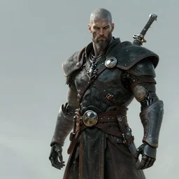 cyborg viking. cyberpunk art. concept art. futuristic norse.