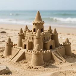 a sandcastle mansion, ultra real