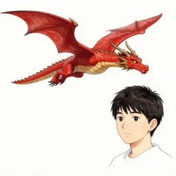 a drawing of a red dragon flying in the sky, a character portrait by pinchus kremegne, polycount contest winner, fantasy art, concept art, d & d, speedpainting