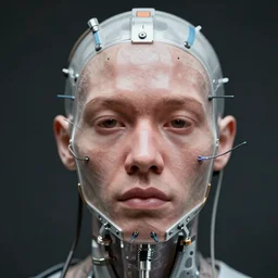 x rays of a face transplant with a lot of wires , photorealistic,by Wlop,4k resolution