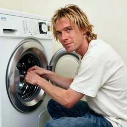 kurt cobain does the laudry, high quality photo,